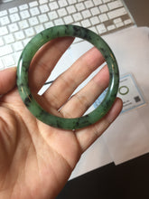 Load image into Gallery viewer, 58.1mm Certified 100% Natural Fresh Young Green/Dark Green/Black Green Ink Painting (绿水墨) Round Cut Nephrite (Wulanhai 乌兰海碧玉) Bangle HN148-7343

