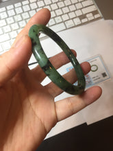 Load image into Gallery viewer, 58.1mm Certified 100% Natural Fresh Young Green/Dark Green/Black Green Ink Painting (绿水墨) Round Cut Nephrite (Wulanhai 乌兰海碧玉) Bangle HN148-7343
