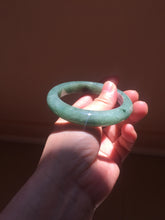Load image into Gallery viewer, 56.5mm Certified Type A 100% Natural Woodland Green Jadeite Bangle AZ184-0432

