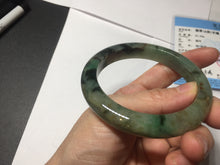Load image into Gallery viewer, 58.5mm Certified 100% natural Type A dark green/sunny green/black/red/brown jadeite bangle PD85-9801
