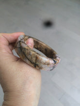 Load image into Gallery viewer, 54.9mm 100% natural pink/black time series(时光系列) rose stone (Rhodonite)square bangle XY83
