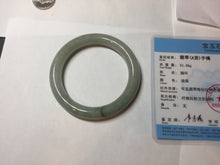 Load image into Gallery viewer, 55mm certified 100% natural Type A light green gray chubby round cut jadeite jade bangle PC100-9131
