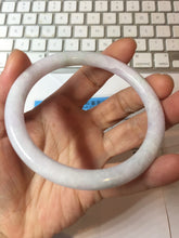 Load image into Gallery viewer, 59.5mm certified Type A 100% Natural light green purple white round cut Jadeite Jade bangle PB265-3197
