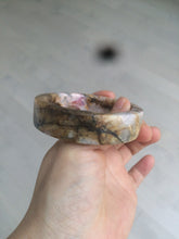 Load image into Gallery viewer, 54.9mm 100% natural pink/black time series(时光系列) rose stone (Rhodonite)square bangle XY83
