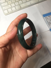 Load image into Gallery viewer, 59mm Certified Type A 100% Natural dark green/blue/gray/black Guatemala Jadeite bangle BS144-6408
