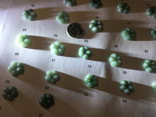 Load image into Gallery viewer, 100% Natural type A green gray with green floating flowers  jadeite Forget-Me-Not(勿忘我) Flower Pendant group PA251
