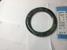 Load image into Gallery viewer, 59mm certificated Type A 100% Natural dark green/brown/black Jadeite Jade bangle AA103-9776

