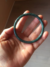 Load image into Gallery viewer, 61mm Certified Type A 100% Natural icy watery dark green/blue/gray with Guatemala slim round cut Jadeite bangle PH20-2332
