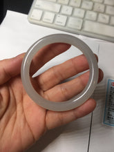 Load image into Gallery viewer, 52.8mm Certified 100% Natural light smoky lavender/soft pink gray(烟紫) nephrite jade bangle HN140-3592
