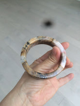 Load image into Gallery viewer, 54.9mm 100% natural pink/black time series(时光系列) rose stone (Rhodonite)square bangle XY83
