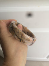 Load image into Gallery viewer, 54.9mm 100% natural pink/black time series(时光系列) rose stone (Rhodonite)square bangle XY83
