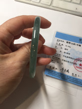 Load image into Gallery viewer, 56mm Certified Type A 100% Natural dark green/blue/gray/yellow with Guatemala slim round cut Jadeite bangle PE37-5876
