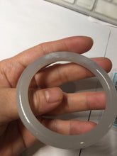 Load image into Gallery viewer, 52.8mm Certified 100% Natural light smoky lavender/soft pink gray(烟紫) nephrite jade bangle HN140-3592
