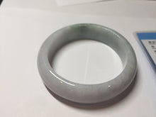 Load image into Gallery viewer, 54.6mm certified 100% natural Type A light gray white purple chubby jadeite jade bangle PH150-4758
