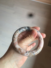 Load image into Gallery viewer, 54.9mm 100% natural red/pink/black chubby round cut rose stone (Rhodonite) bangle XY84
