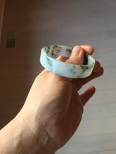 Load image into Gallery viewer, 50.8mm Certified type A 100% Natural sunny green/white/purple Little Wildflower thin square Jadeite Jade bangle PA252-6917
