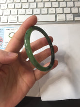 Load image into Gallery viewer, 55mm Certified 100% Natural Fresh Young Green/Dark Green/Black Green Ink Painting (绿水墨) Round Cut Nephrite (Wulanhai 乌兰海碧玉) Bangle HN149-7310
