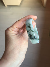 Load image into Gallery viewer, 50.8mm Certified type A 100% Natural sunny green/white/purple Little Wildflower thin square Jadeite Jade bangle PA252-6917
