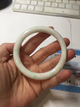 Load image into Gallery viewer, 57.5mm Certified Type A 100% Natural sunny green/white(白底青) Jadeite Jade bangle PE38-2865
