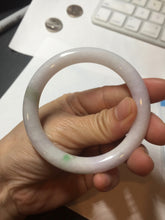 Load image into Gallery viewer, 54mm Certified type A 100% Natural sunny green purple round cut Jadeite bangle PC101-4952
