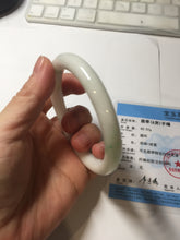 Load image into Gallery viewer, 57.5mm Certified Type A 100% Natural sunny green/white(白底青) Jadeite Jade bangle PE38-2865
