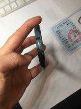 Load image into Gallery viewer, 55.5mm Certified Type A 100% Natural Dark Green Blue Gray Black Slim Moonlit Ink (水墨月色)Round Cut Jadeite Jade Bangle BS145-0747
