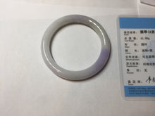 Load image into Gallery viewer, 54mm Certified type A 100% Natural light green purple round cut Jadeite bangle PC102-4955
