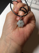 Load image into Gallery viewer, Type A 100% Natural light green/white 3D jadeite Jade flower Pendant AX148
