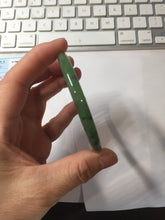 Load image into Gallery viewer, 55mm Certified 100% Natural Fresh Young Green/Dark Green/Black Green Ink Painting (绿水墨) Round Cut Nephrite (Wulanhai 乌兰海碧玉) Bangle HN149-7310
