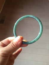Load image into Gallery viewer, 59.5mm Certified Type A 100% Natural dark green/blue/gray with Guatemala slim round cut Jadeite bangle PH18-2353
