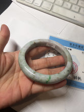 Load image into Gallery viewer, 61.2mm Certified Type A 100% Natural light green/sunny green/brown/black/purple(Rocky Mountain Dusk) chubby Jadeite bangle PD89-1092
