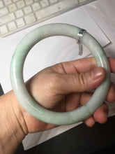 Load image into Gallery viewer, 75.7mm certified Type A 100% Natural sunny green/light green round cut plus size Jadeite Jade bangle AY100-9626
