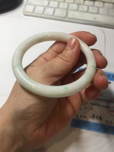 Load image into Gallery viewer, 57.5mm Certified Type A 100% Natural sunny green/white(白底青) Jadeite Jade bangle PE38-2865
