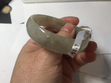 Load image into Gallery viewer, 52.7mm Type A 100% Natural icy sunny green/gray/black/brown Jadeite Jade bangle AT49
