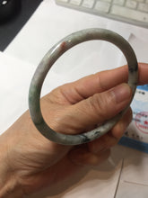 Load image into Gallery viewer, 60.2mm certified Type A 100% Natural sunny green red brown slim round cut Jadeite Jade bangle PH209-6198
