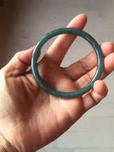 Load image into Gallery viewer, 59.5mm Certified Type A 100% Natural dark green/blue/gray with Guatemala slim round cut Jadeite bangle PH18-2353
