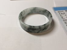 Load image into Gallery viewer, 50.8mm Certified type A 100% Natural sunny green/white/purple Little Wildflower thin square Jadeite Jade bangle PA252-6917
