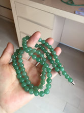 Load image into Gallery viewer, 8-8.4mm Certified 100% natural green Quartzite (DuLong jade) Bracelet Necklace set CB19 Not jadeite jade! Please read the whole description
