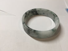 Load image into Gallery viewer, 50.8mm Certified type A 100% Natural sunny green/white/purple Little Wildflower thin square Jadeite Jade bangle PA252-6917
