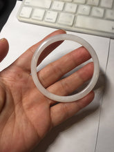 Load image into Gallery viewer, 53.5mm Certified 100% Natural white slim nephrite jade bangle HN138-9099
