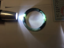 Load image into Gallery viewer, 55.5mm Certified Type A 100% Natural Dark Green Blue Gray Black Slim Moonlit Ink (水墨月色)Round Cut Jadeite Jade Bangle BS145-0747

