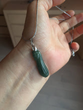 Load image into Gallery viewer, 3 pieces Type A 100% Natural dark green/black Jadeite Jade ring blessed melon(福瓜), rectangle safety bead pendants set BK133
