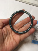 Load image into Gallery viewer, 56mm Certified Type A 100% Natural dark green/blue/gray Guatemala slim round cut Jadeite bangle BP197-2078

