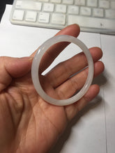 Load image into Gallery viewer, 53.5mm Certified 100% Natural white slim nephrite jade bangle HN138-9099
