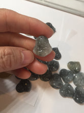 Load image into Gallery viewer, 100% Natural type A black white(Wuji 乌鸡, Shuimo 水墨) small happy Buddha (拇指佛) jadeite Jade pendant group PB44
