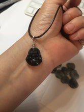 Load image into Gallery viewer, 100% Natural type A black white(Wuji 乌鸡, Shuimo 水墨) small happy Buddha (拇指佛) jadeite Jade pendant group PB44
