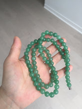 Load image into Gallery viewer, 8-8.4mm Certified 100% natural green Quartzite (DuLong jade) Bracelet Necklace set CB19 Not jadeite jade! Please read the whole description
