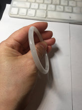 Load image into Gallery viewer, 53.5mm Certified 100% Natural white slim nephrite jade bangle HN138-9099
