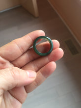 Load image into Gallery viewer, 3 pieces Type A 100% Natural dark green/black Jadeite Jade ring blessed melon(福瓜), rectangle safety bead pendants set BK133
