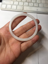 Load image into Gallery viewer, 53.5mm Certified 100% Natural white slim nephrite jade bangle HN138-9099
